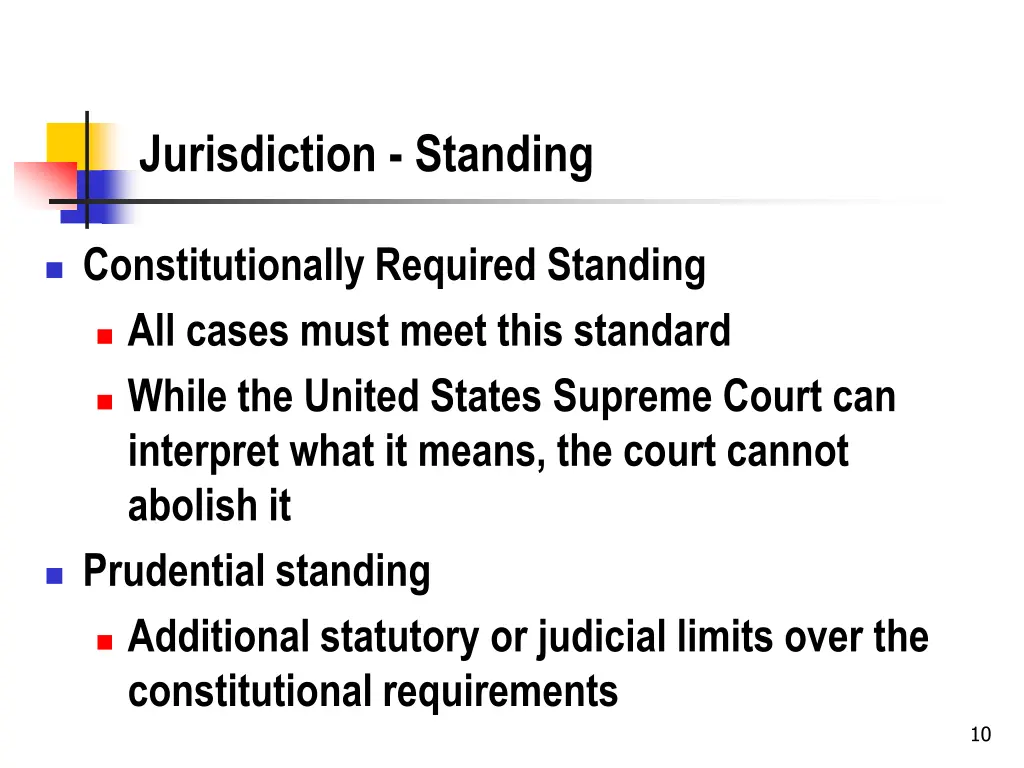 jurisdiction standing