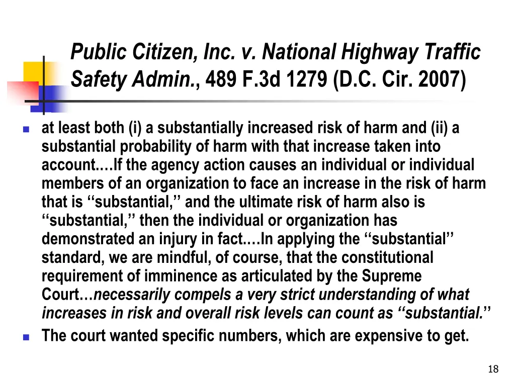 public citizen inc v national highway traffic