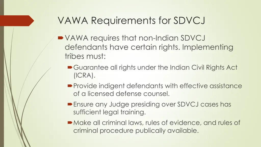 vawa requirements for sdvcj