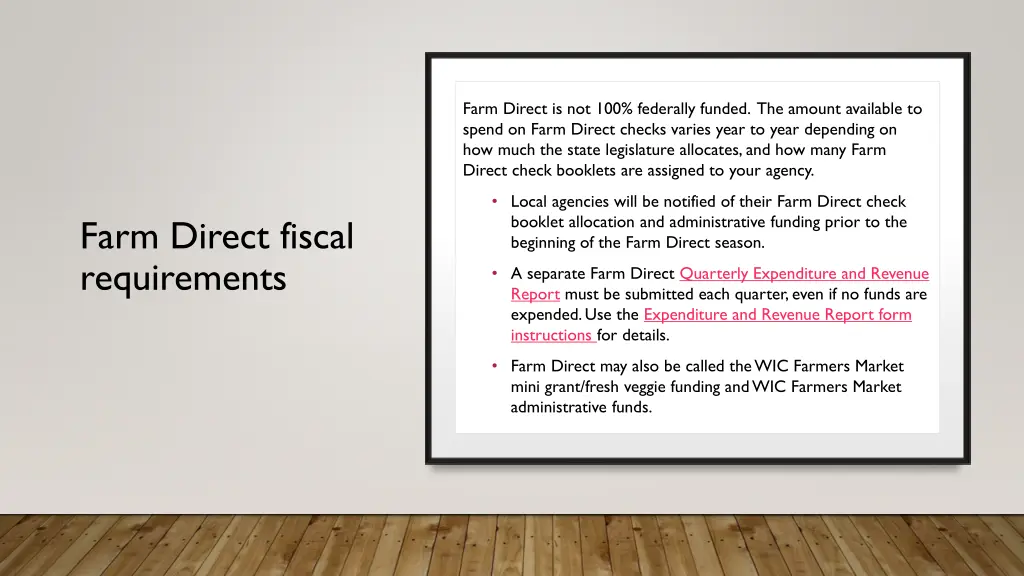 farm direct is not 100 federally funded