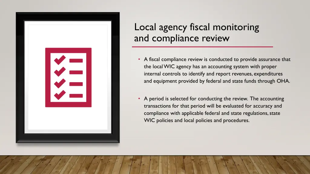 local agency fiscal monitoring and compliance