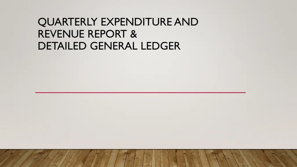 quarterly expenditure and revenue report detailed