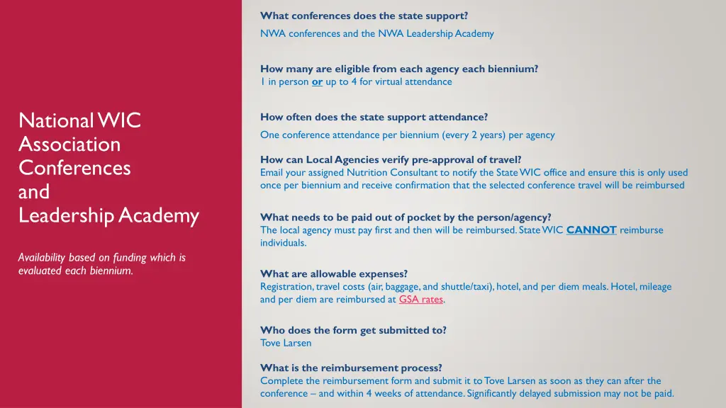 what conferences does the state support