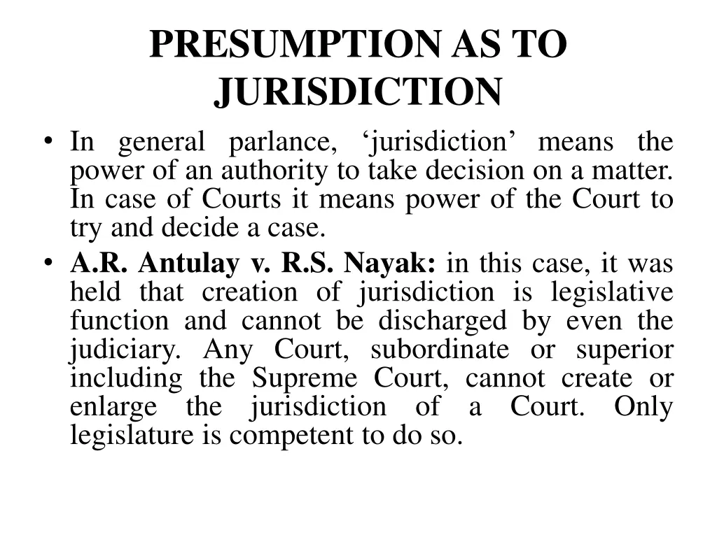 presumption as to jurisdiction in general