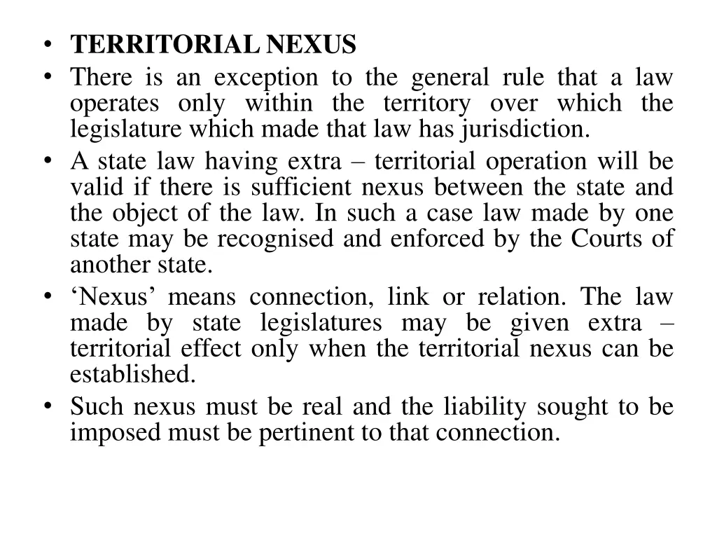 territorialnexus there is an exception