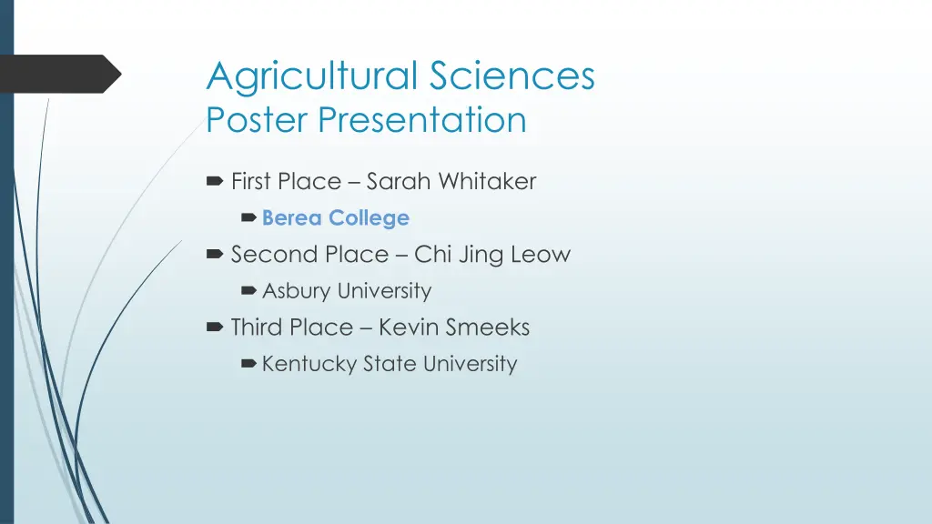 agricultural sciences poster presentation