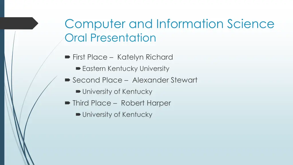 computer and information science oral presentation
