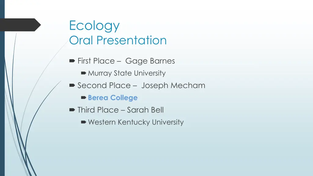 ecology oral presentation