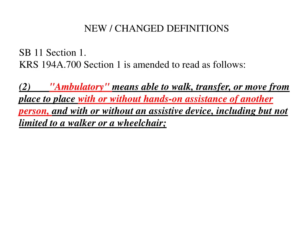 new changed definitions
