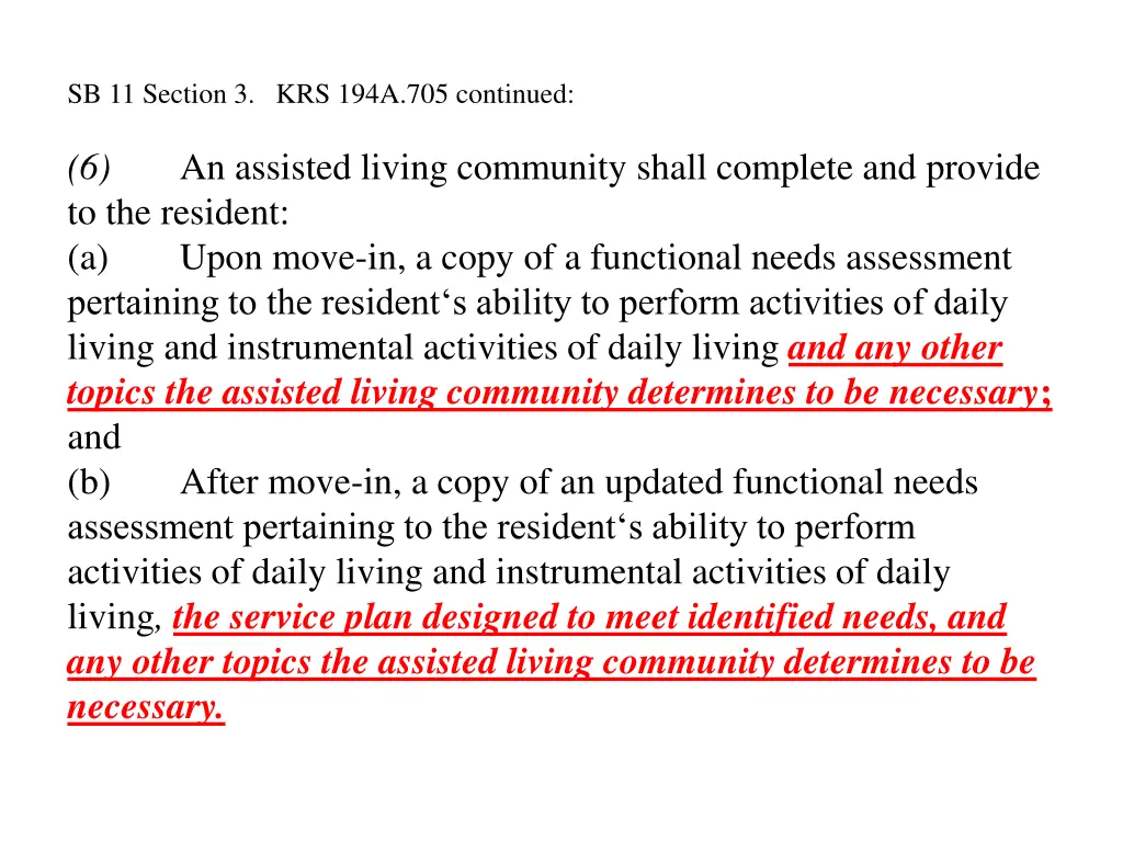 sb 11 section 3 krs 194a 705 continued