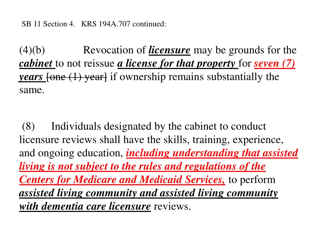 sb 11 section 4 krs 194a 707 continued