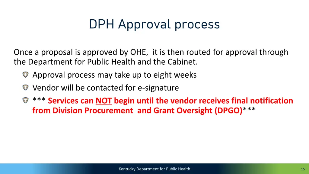 dph approval process