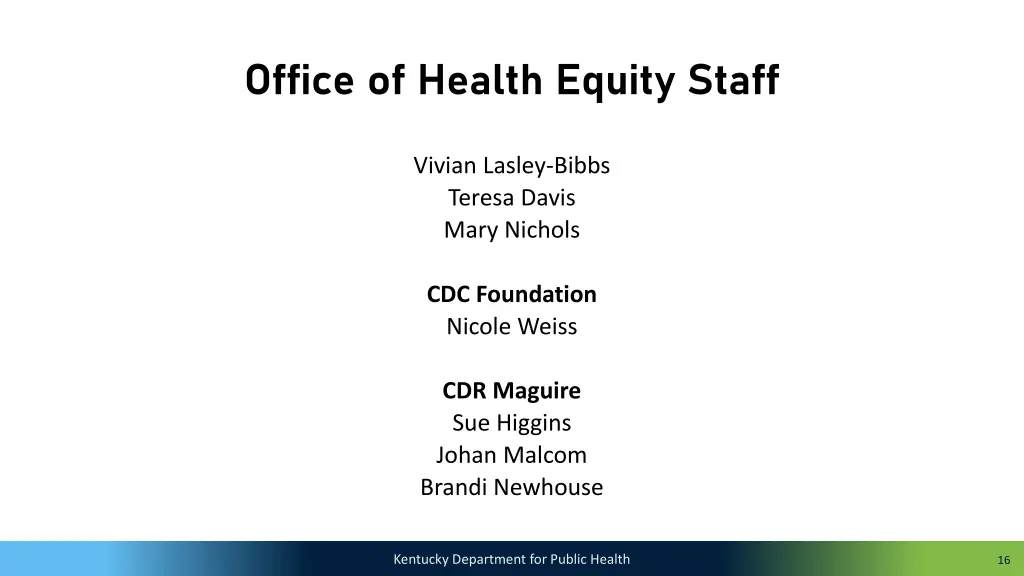 office of health equity staff