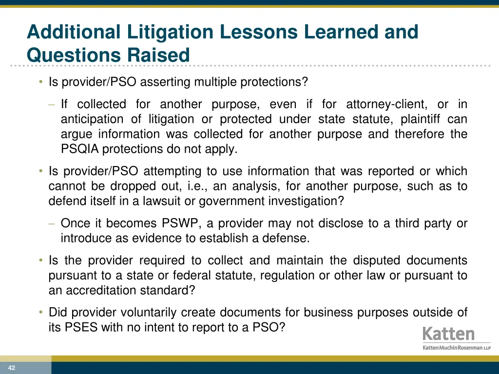 additional litigation lessons learned 2