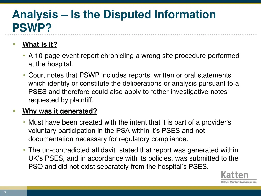 analysis is the disputed information pswp