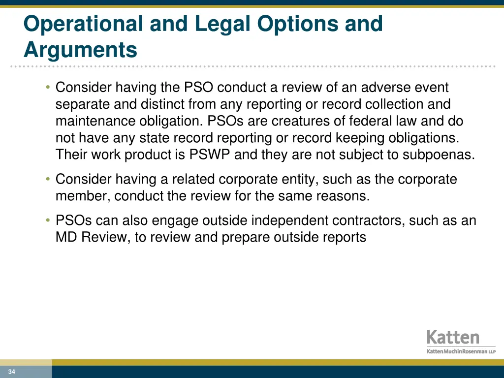 operational and legal options and arguments 1