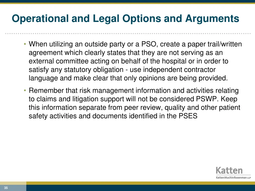 operational and legal options and arguments 2