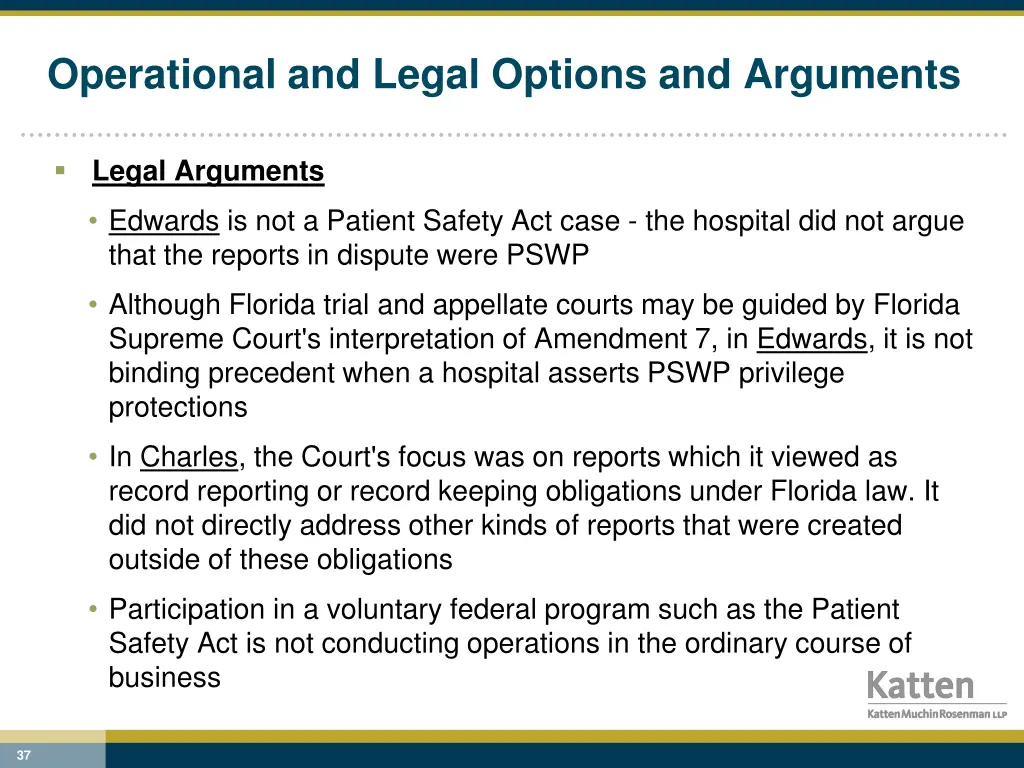 operational and legal options and arguments 4