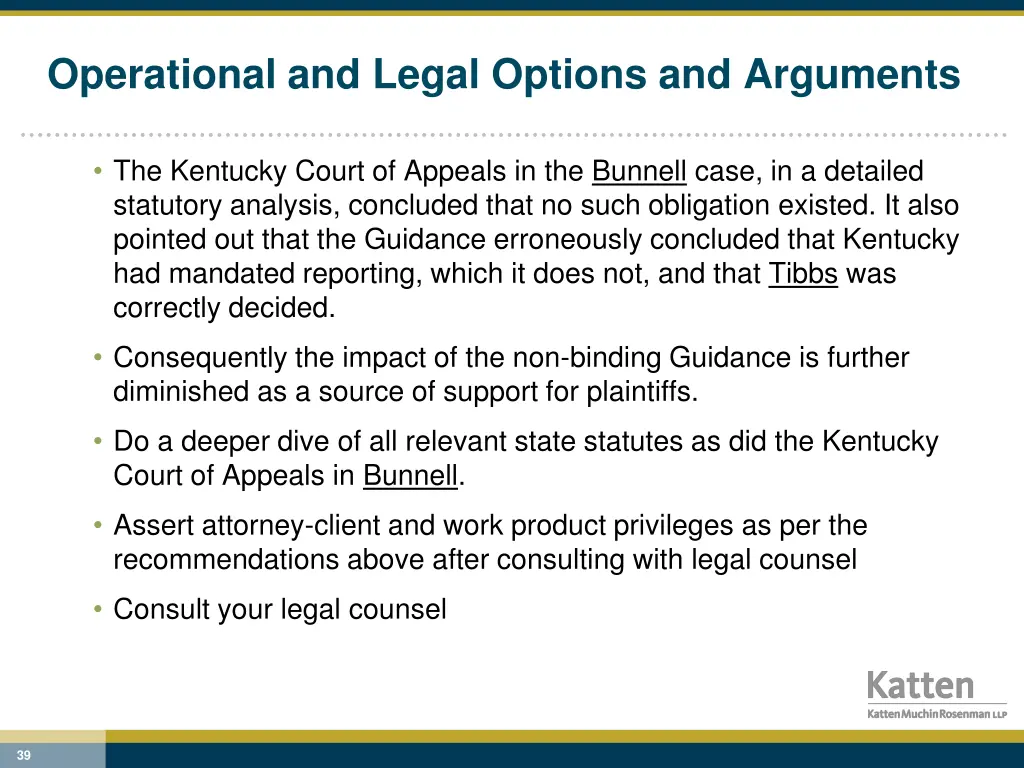operational and legal options and arguments 6