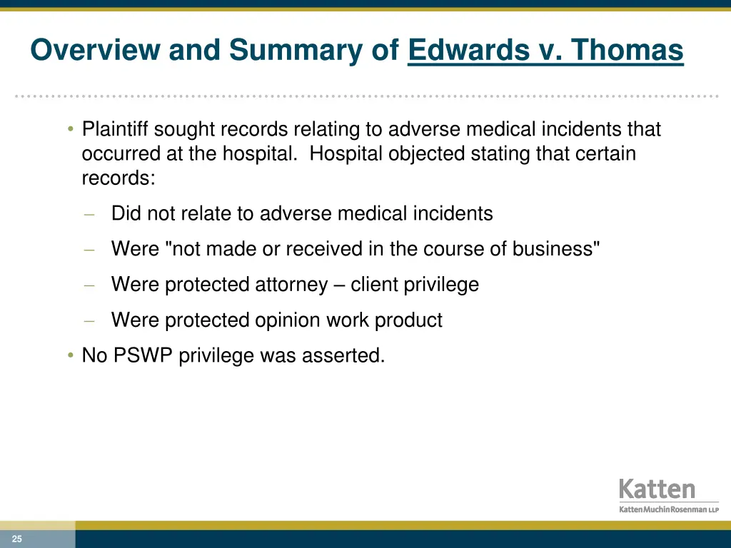 overview and summary of edwards v thomas 1