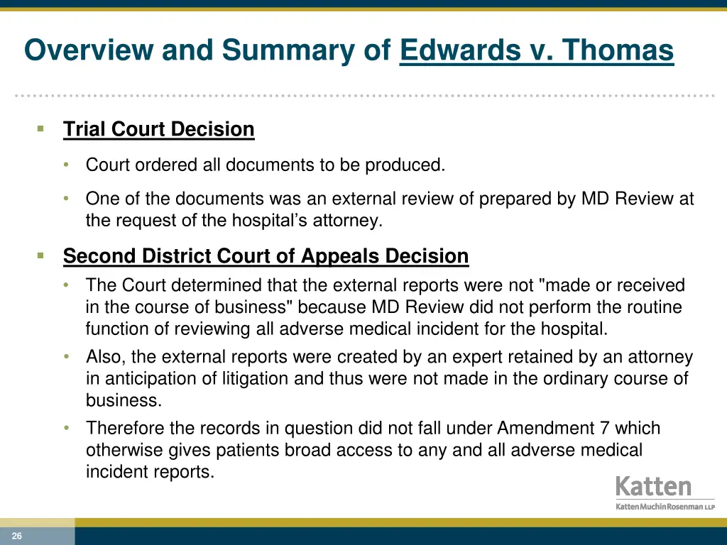 overview and summary of edwards v thomas 2
