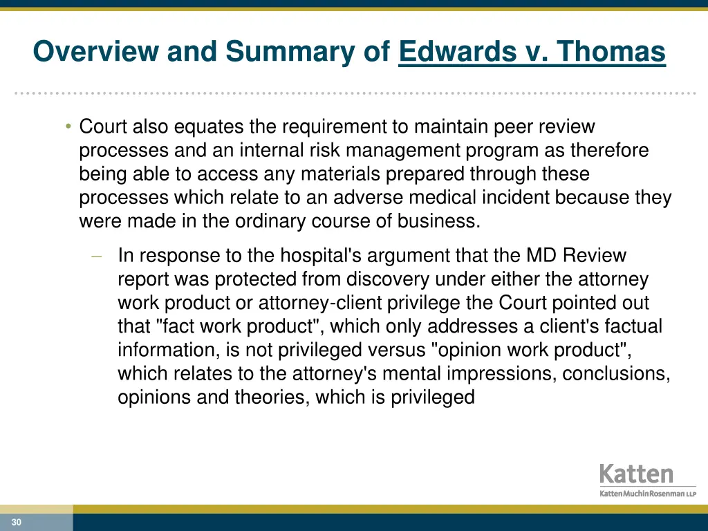 overview and summary of edwards v thomas 6