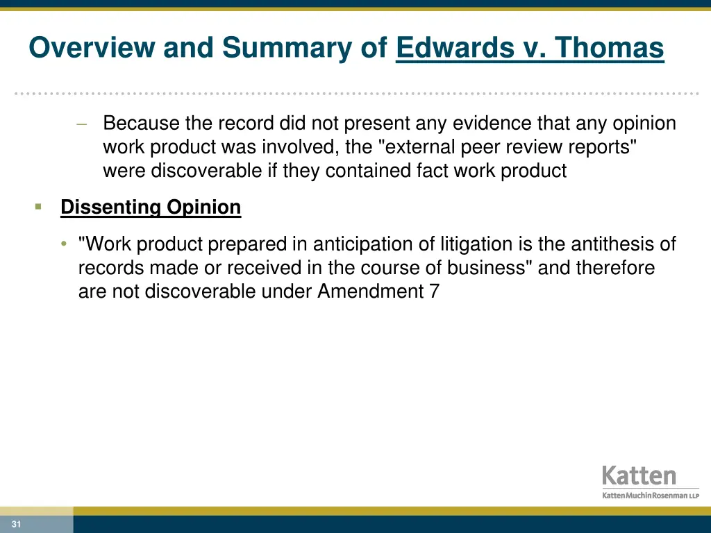 overview and summary of edwards v thomas 7