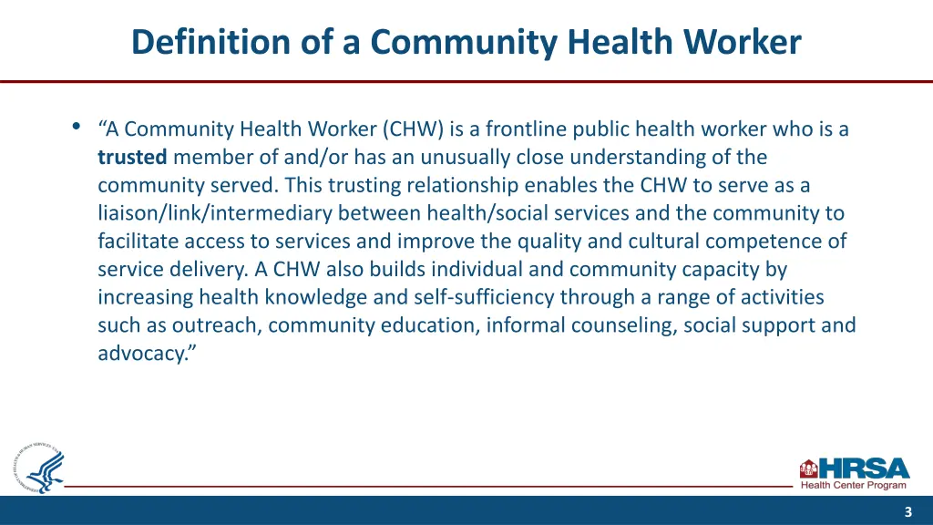 definition of a community health worker
