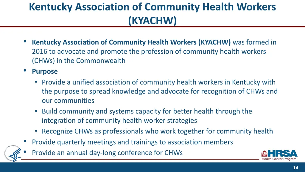 kentucky association of community health workers