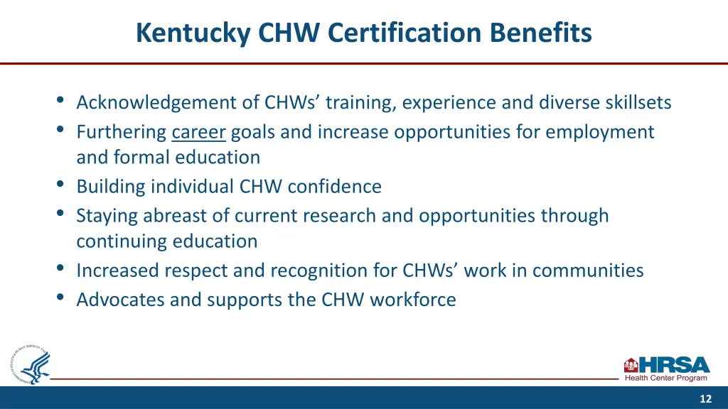 kentucky chw certification benefits