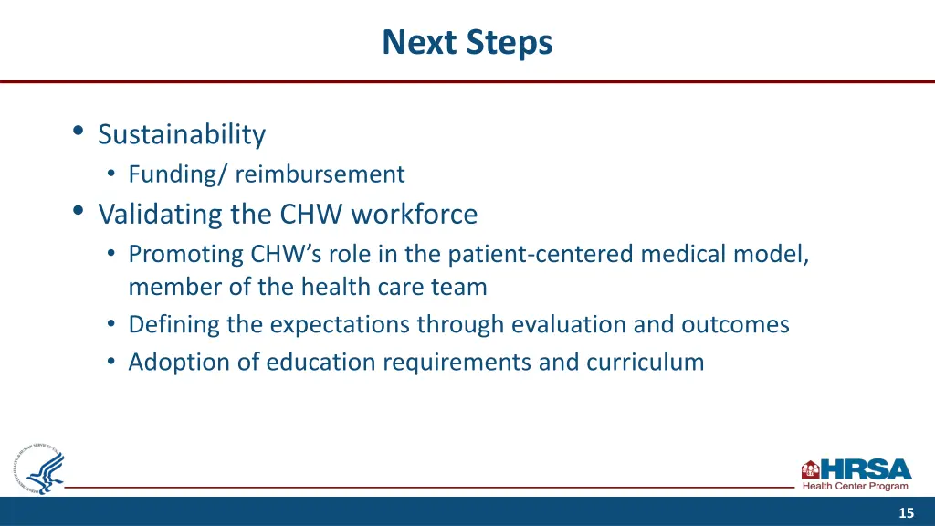 next steps