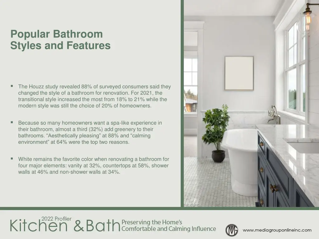 popular bathroom styles and features