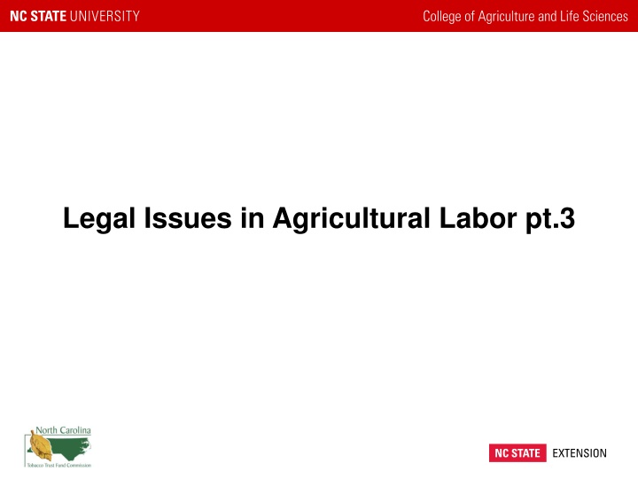 legal issues in agricultural labor pt 3