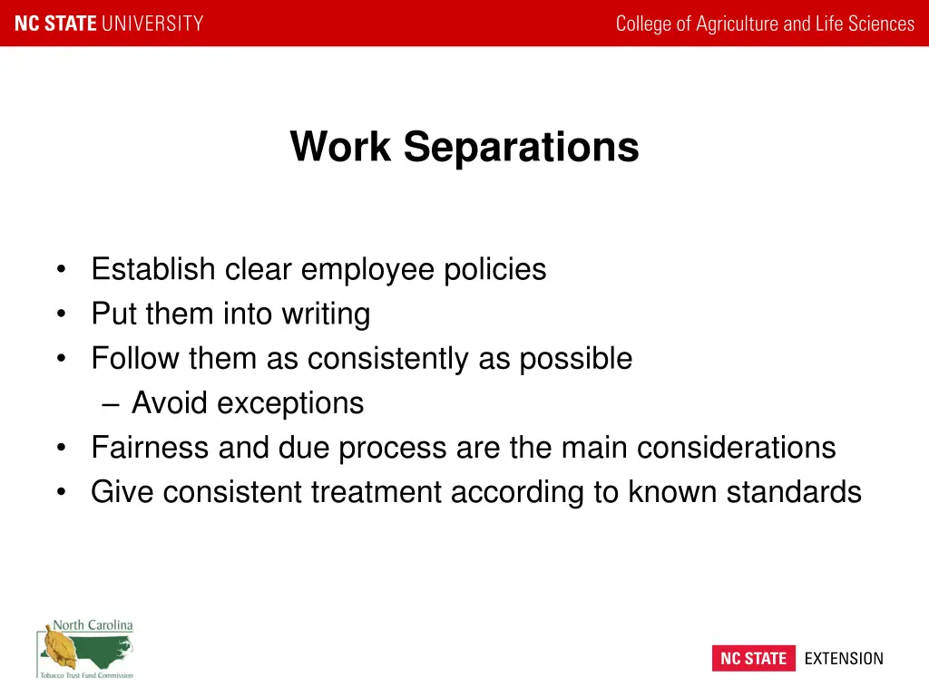 work separations
