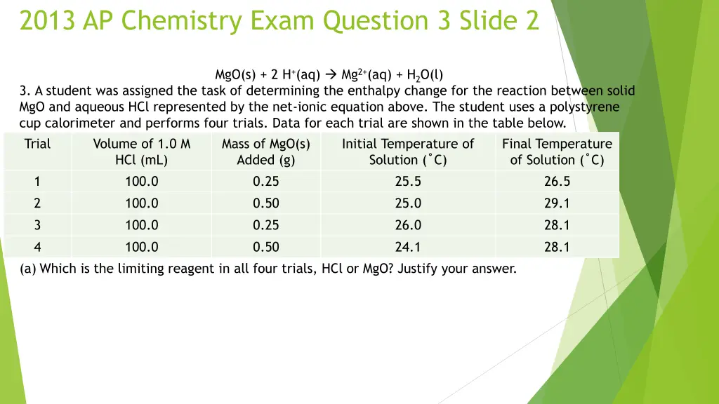 2013 ap chemistry exam question 3 slide 2