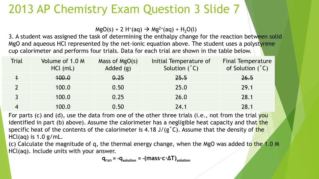 2013 ap chemistry exam question 3 slide 7