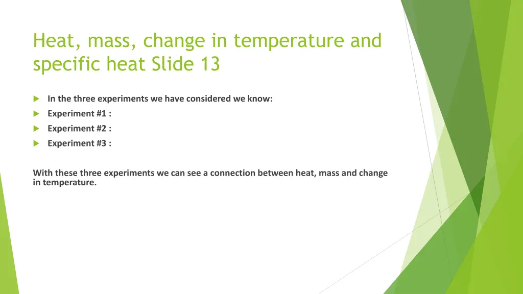 heat mass change in temperature and specific heat