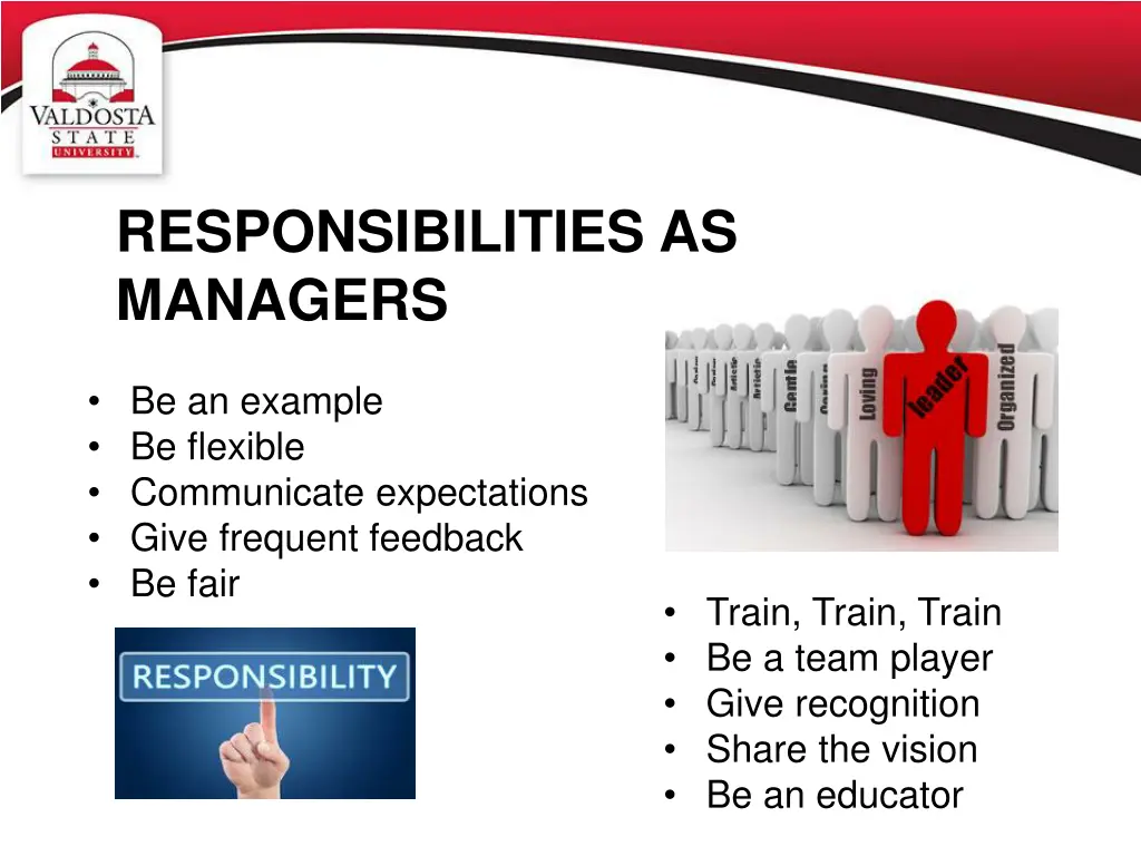 responsibilities as managers