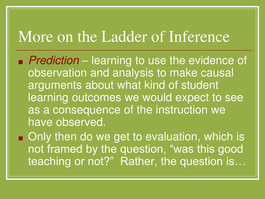 more on the ladder of inference 1