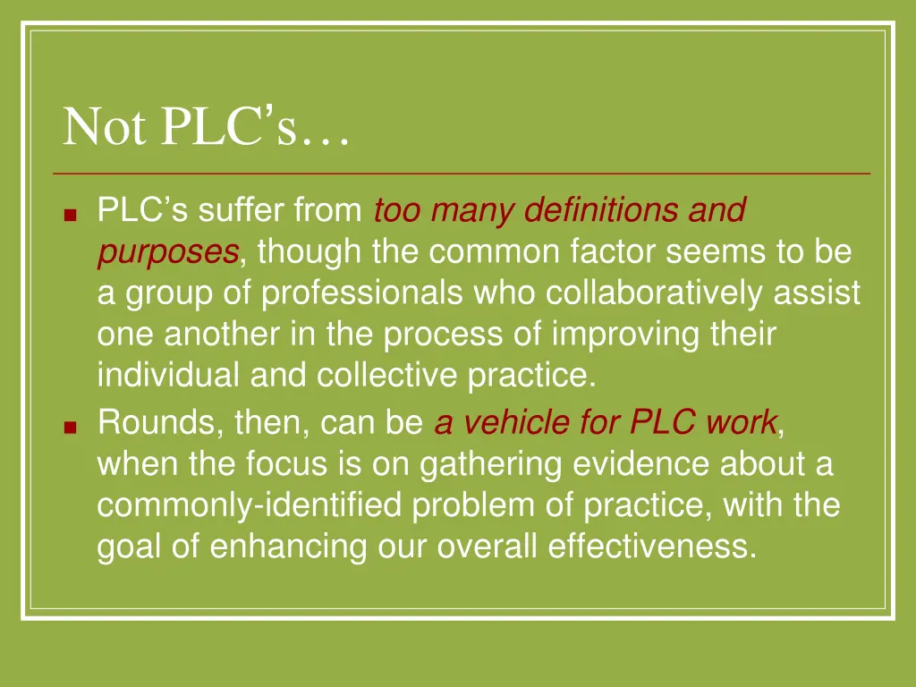 not plc s