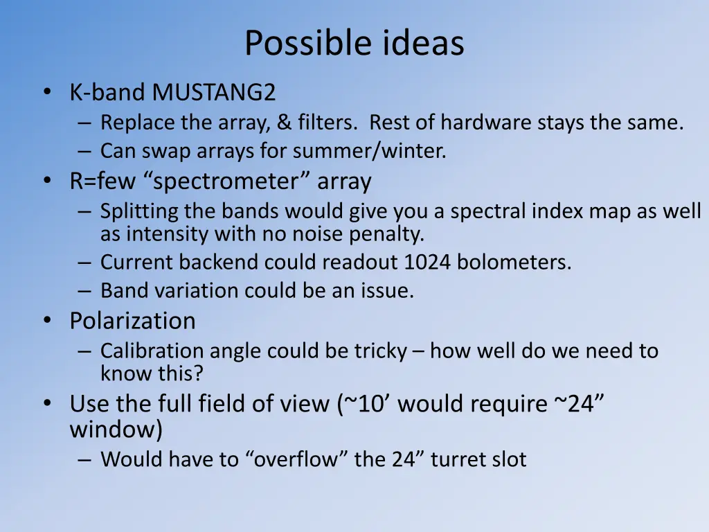 possible ideas
