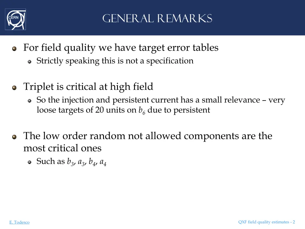 general remarks