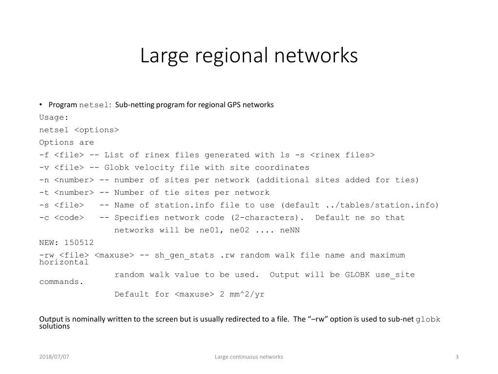 large regional networks