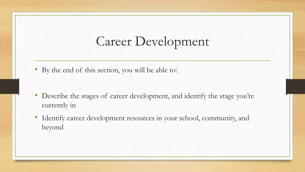 career development