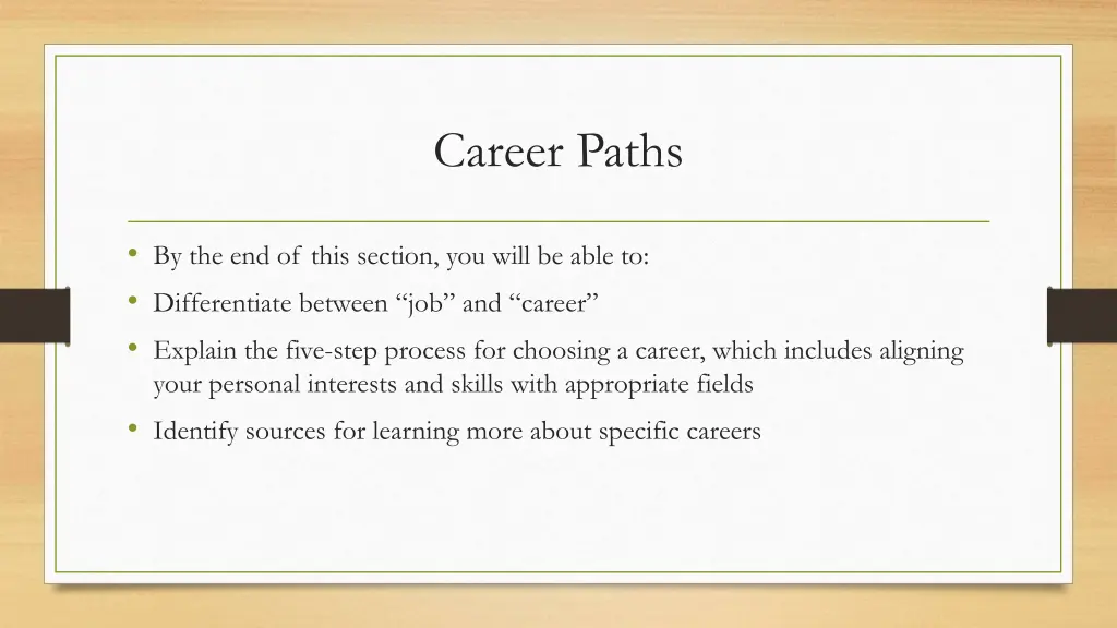 career paths
