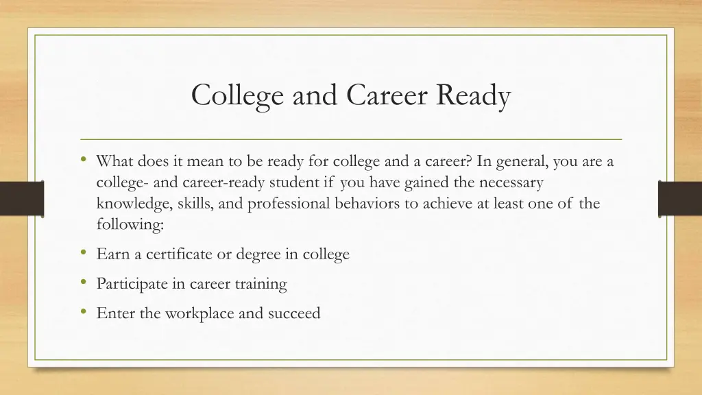 college and career ready