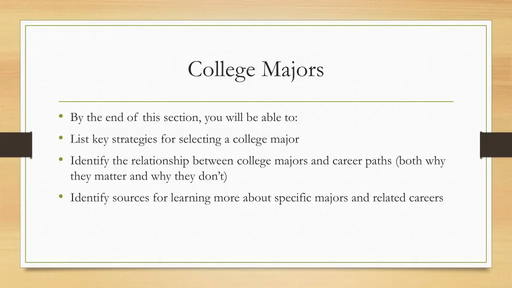 college majors