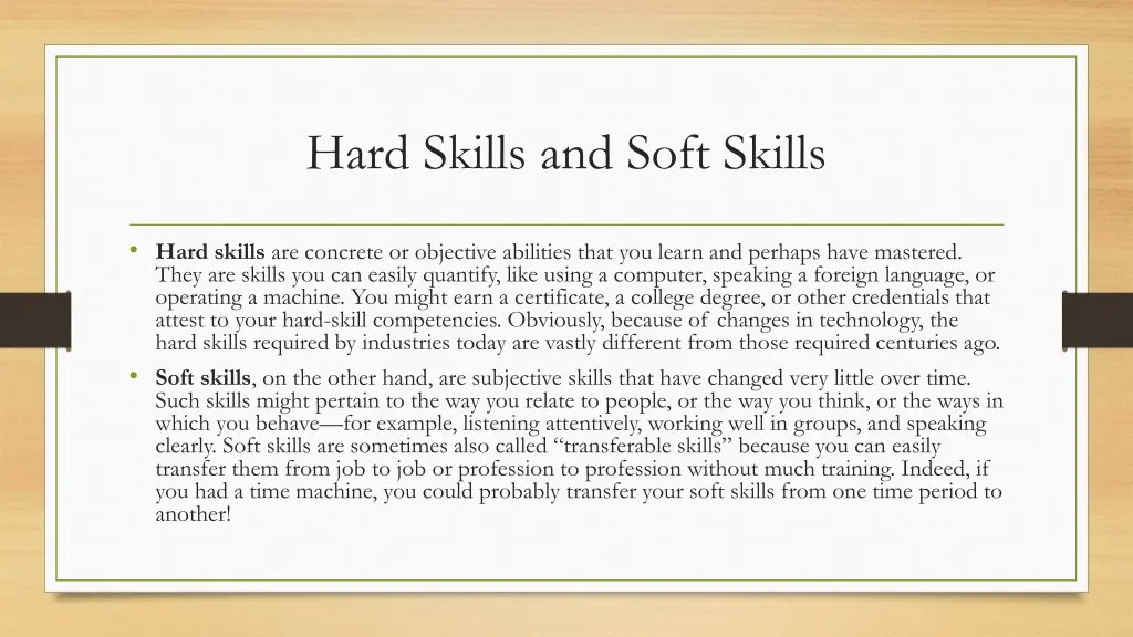 hard skills and soft skills