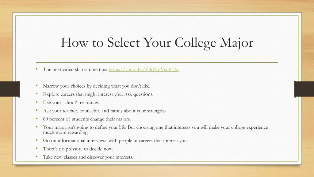 how to select your college major 1