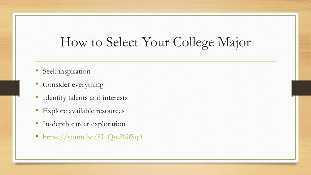 how to select your college major